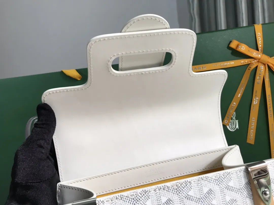 Goyard White Saigon Soft Bag - Hình 6