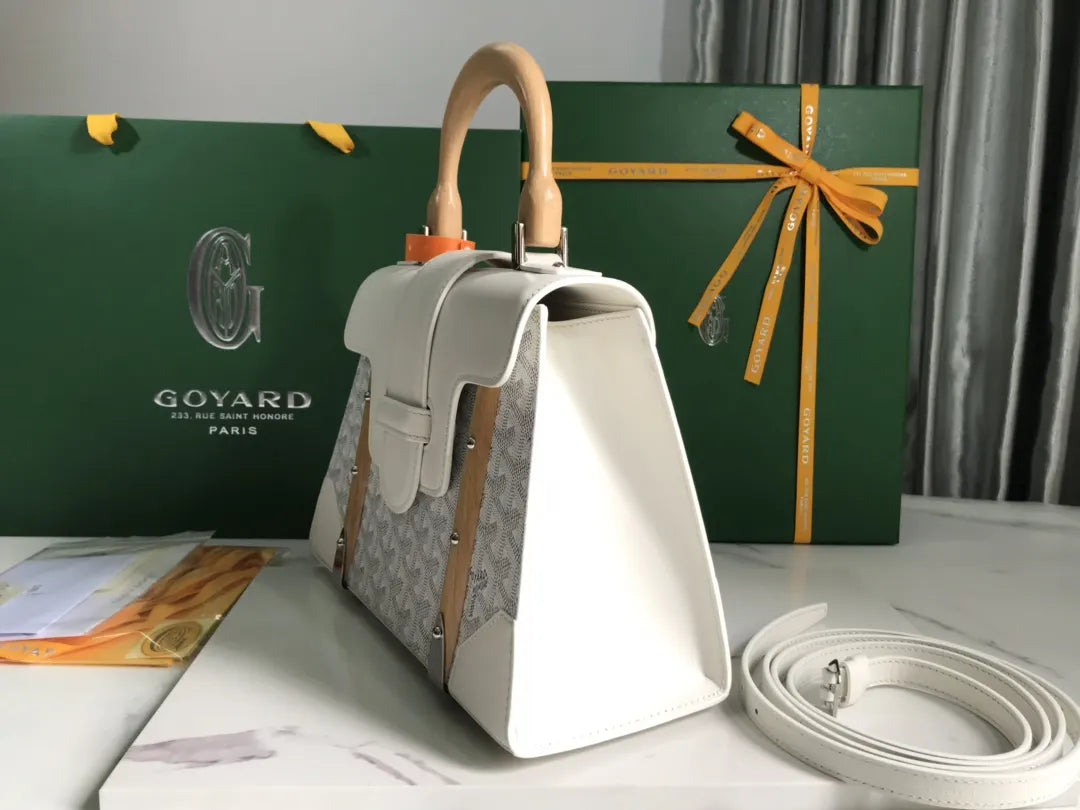 Goyard White Saigon Soft Bag - Hình 2