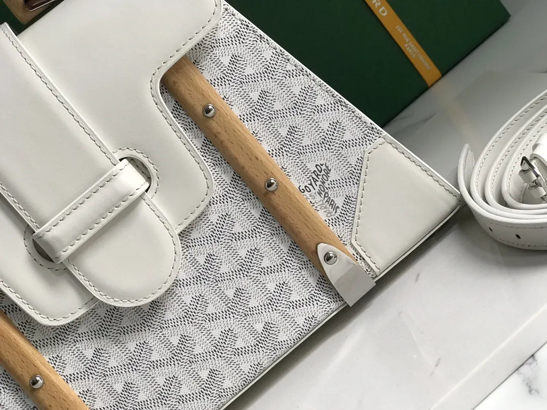 Goyard White Saigon Soft Bag - Hình 5