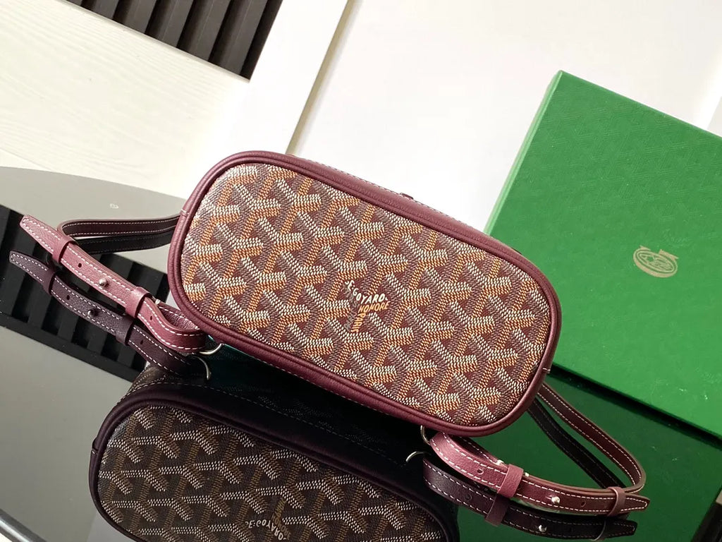 Goyard Burgundy Mini Backpack - Hình 4