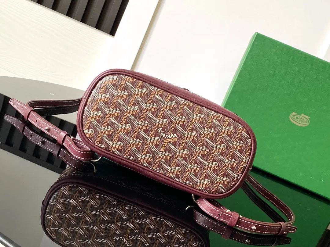 Goyard Burgundy Mini Backpack - Hình 4