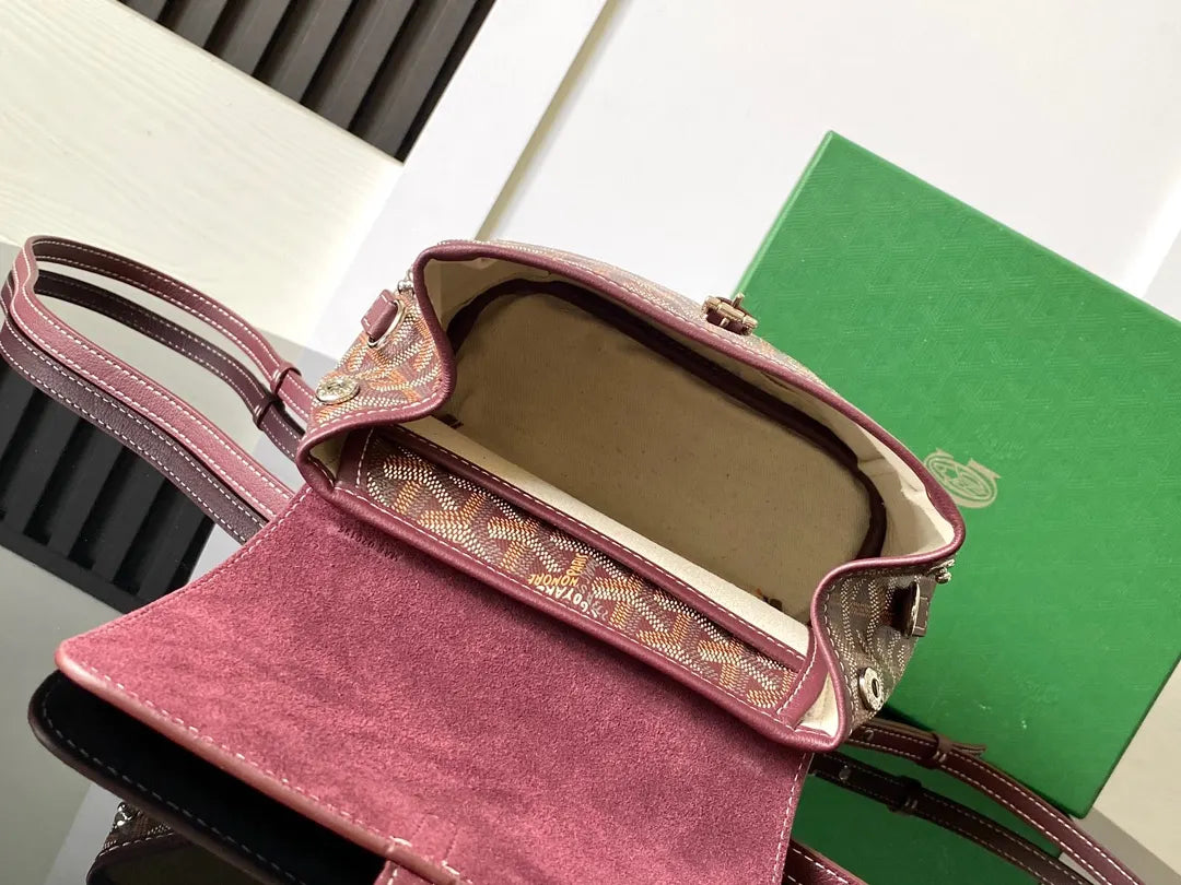 Goyard Burgundy Mini Backpack - Hình 9