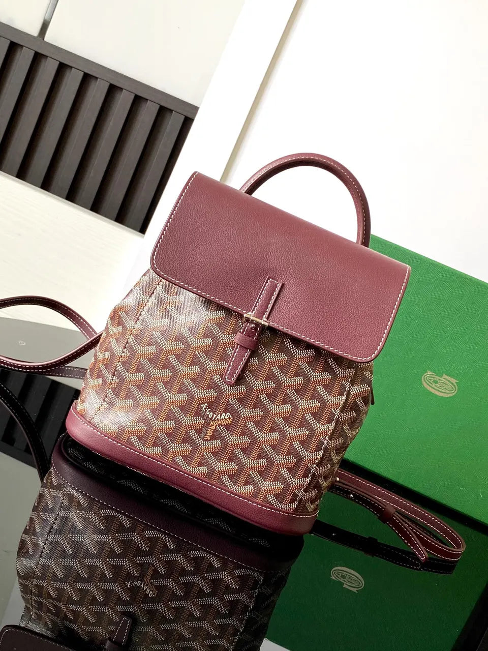 Goyard Burgundy Mini Backpack
