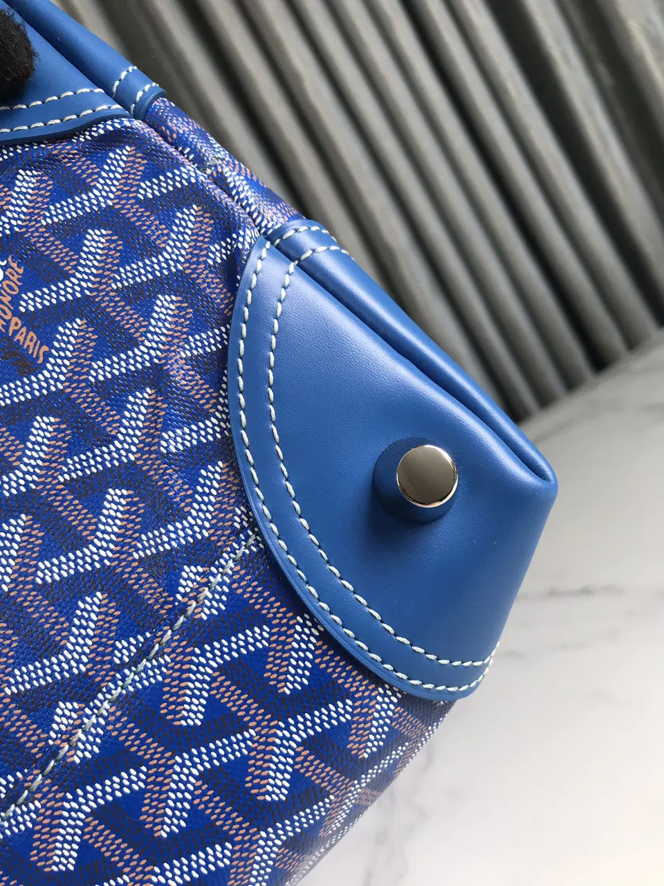 Goyard Blue Voyage Duffle - Hình 9