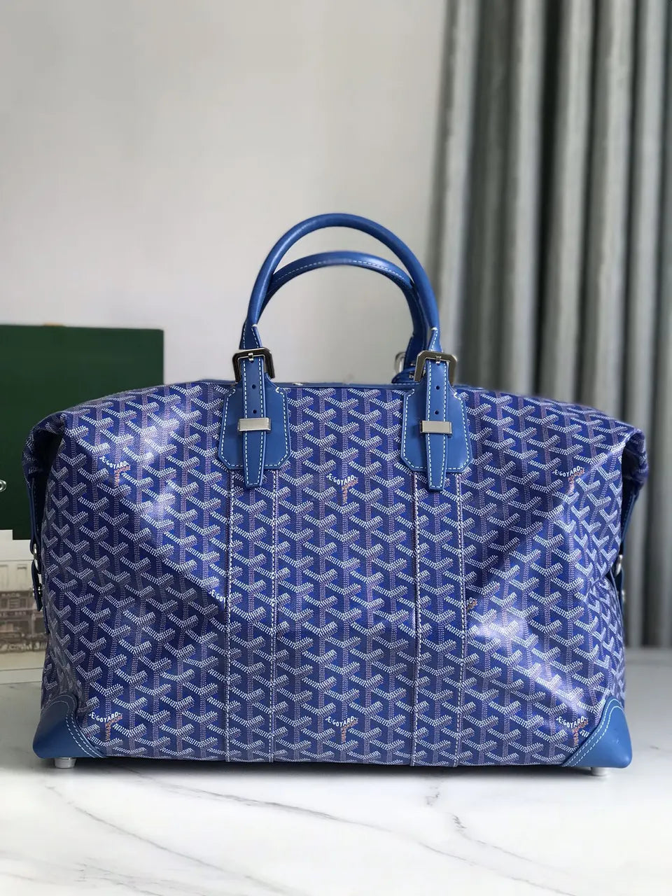 Goyard Blue Voyage Duffle - Hình 3