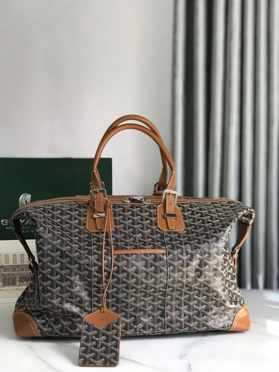 Goyard Brown Leather Duffle Bag