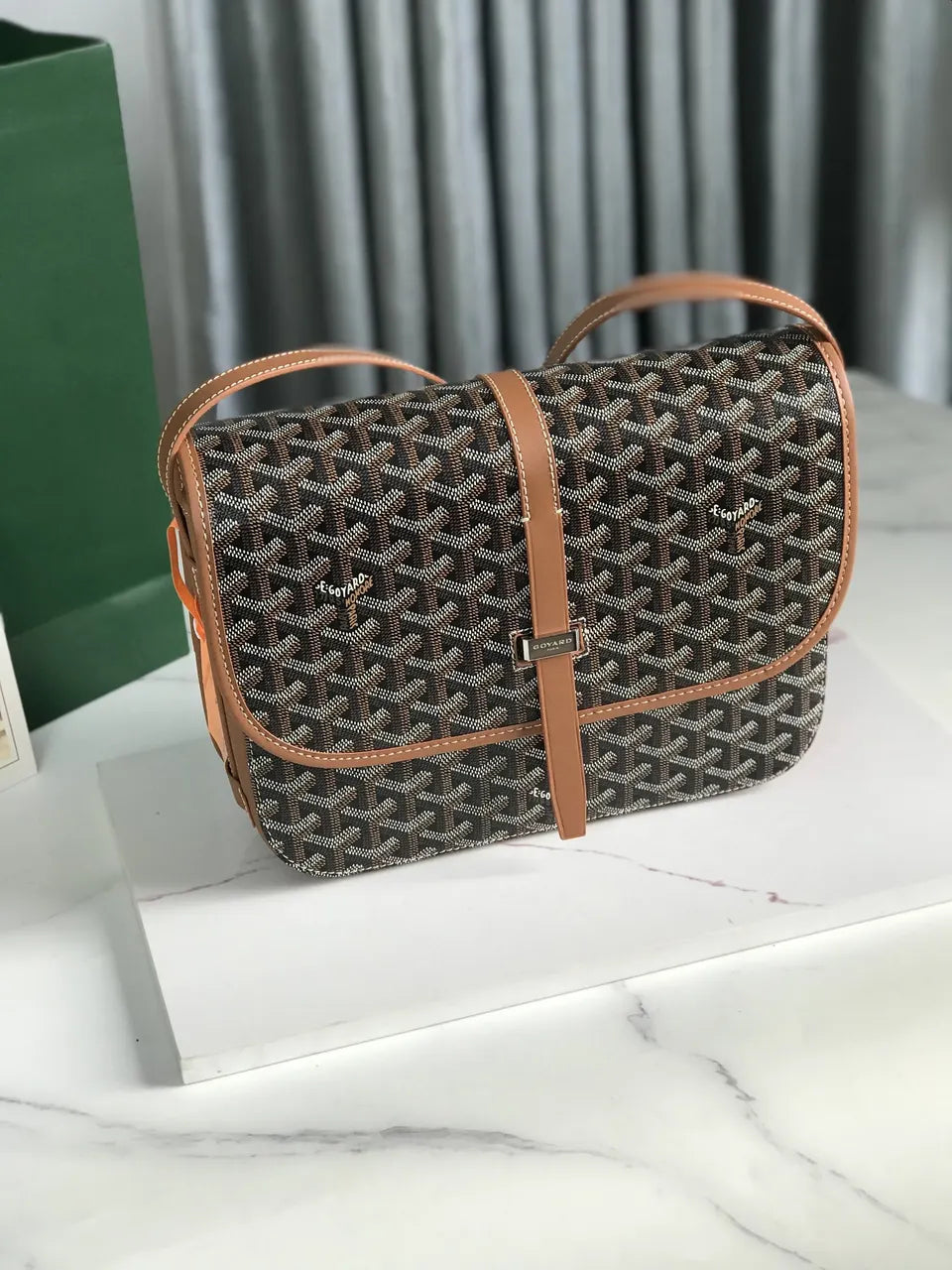 Goyard Black Goyardine Jeanne Crossbody - Hình 5