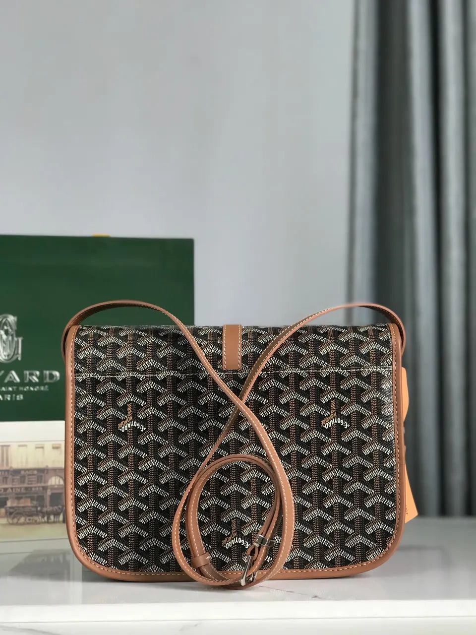 Goyard Black Goyardine Jeanne Crossbody - Hình 2