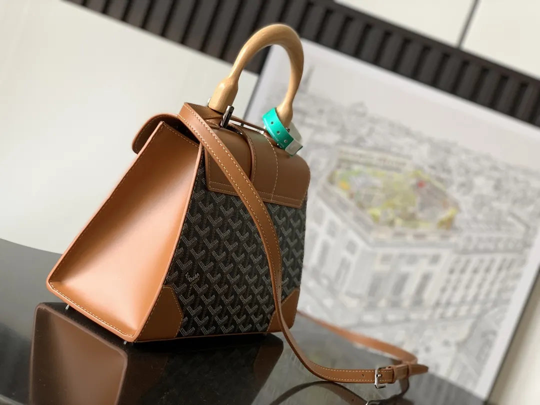 Goyard Tan Saigon Structure Bag - Hình 2