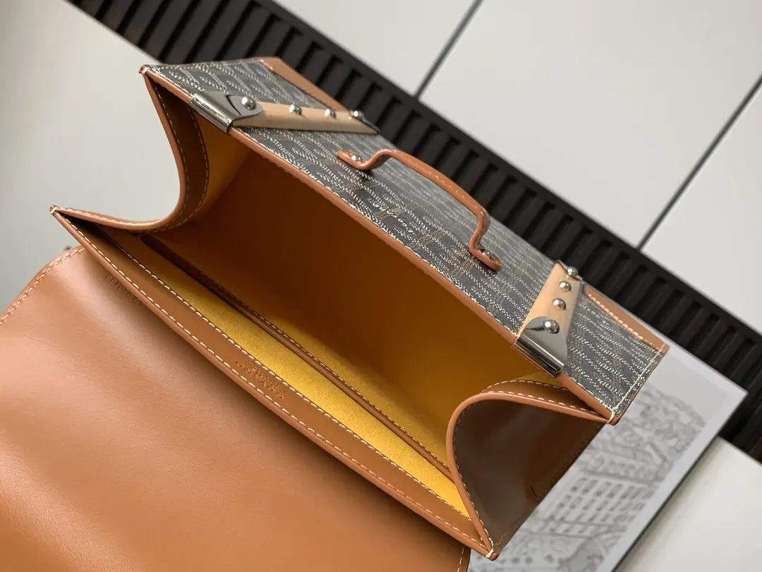 Goyard Tan Saigon Structure Bag - Hình 7