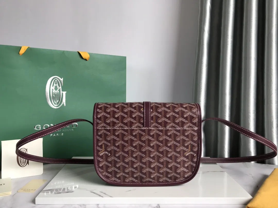 Goyard Plum Burgundy Saddle Bag - Hình 3
