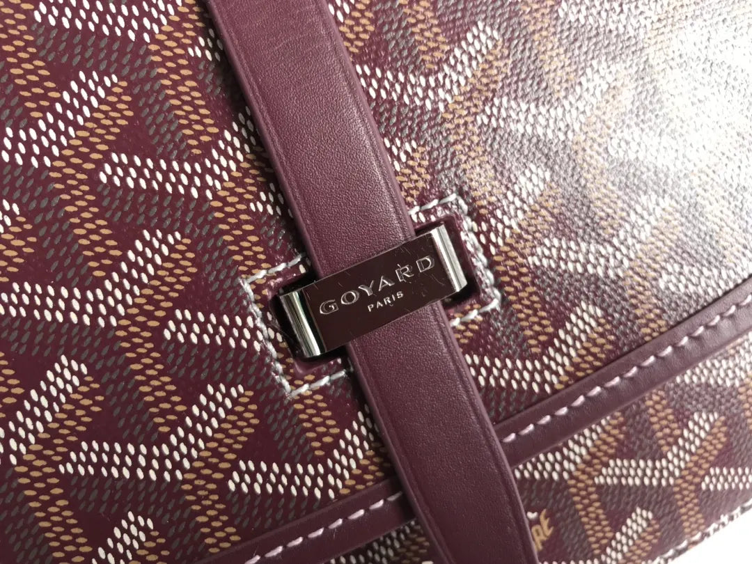 Goyard Plum Burgundy Saddle Bag - Hình 6