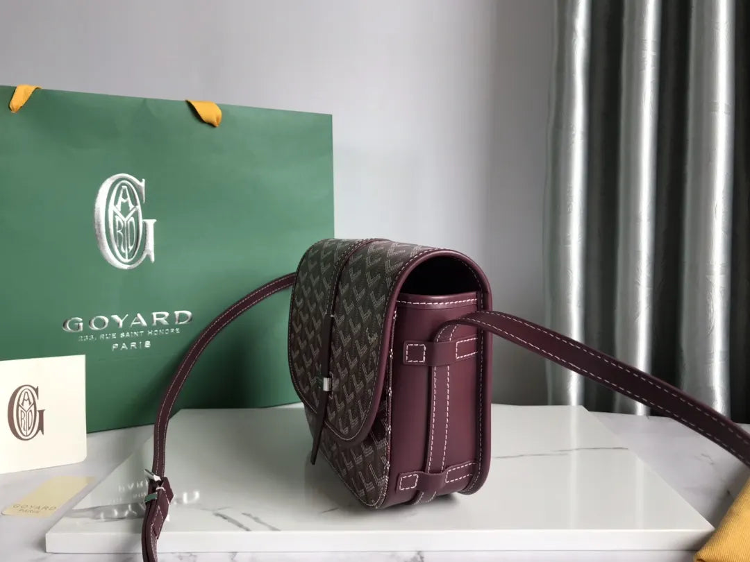 Goyard Plum Burgundy Saddle Bag - Hình 2