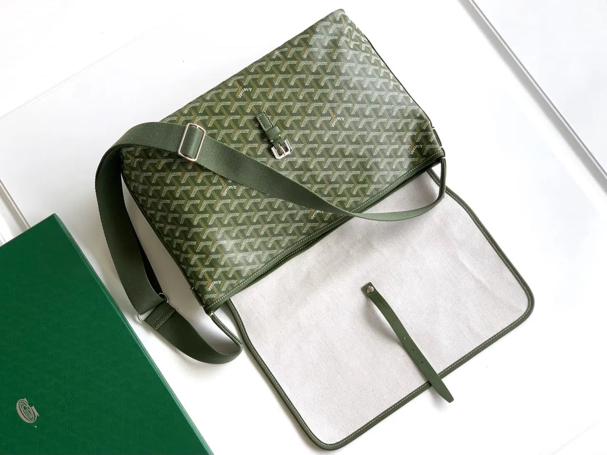 Goyard Olive Green Postman Bag - Hình 5