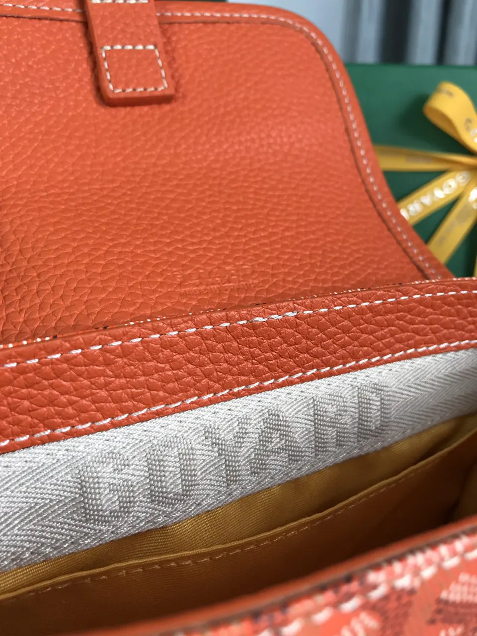 Goyard Sequin Orange Crossbody - Hình 7