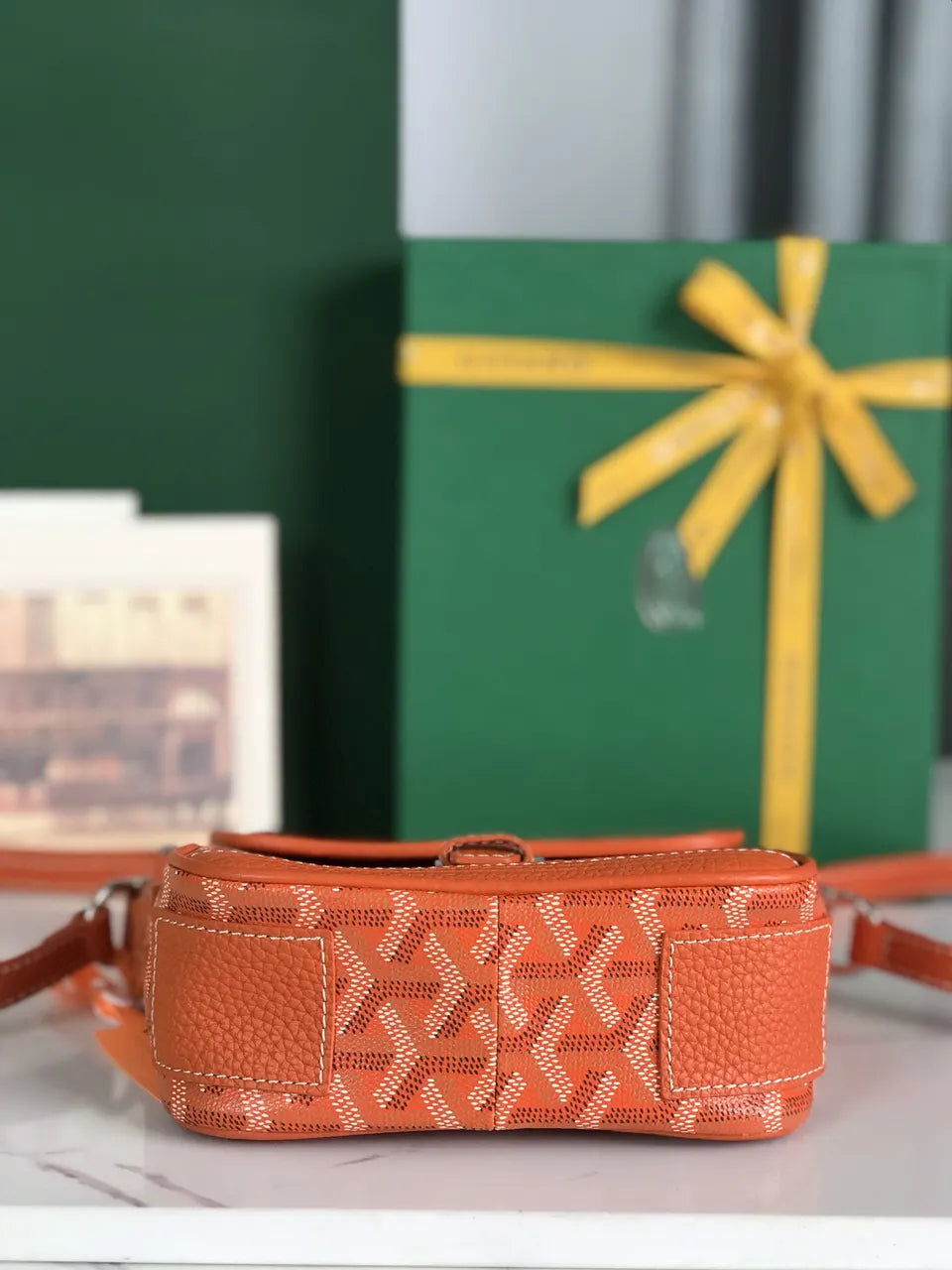 Goyard Sequin Orange Crossbody - Hình 2
