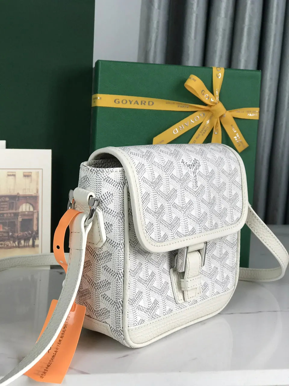 Goyard White Camera Bag - Hình 2