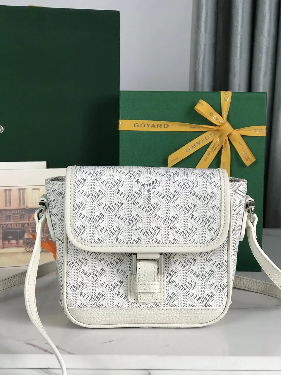 Goyard White Camera Bag