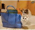 designer Goyard Blue Pet Carrier Tote