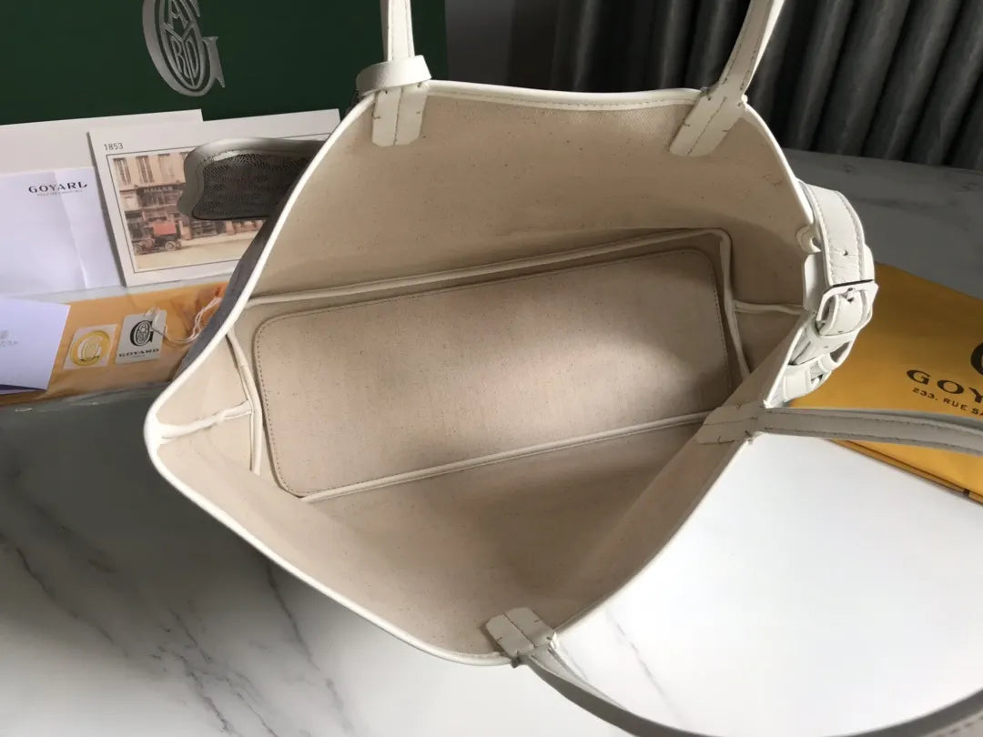 Goyard White Goyardine Sac Chien - Hình 5