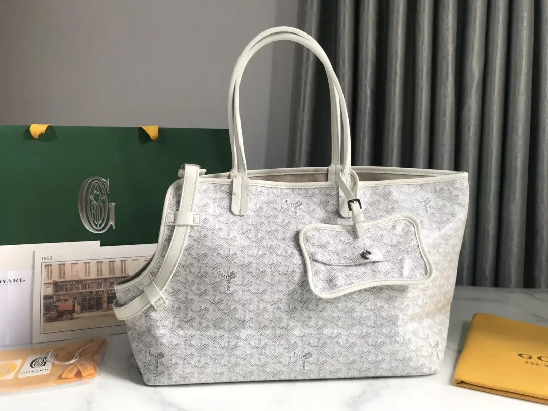 Goyard White Goyardine Sac Chien