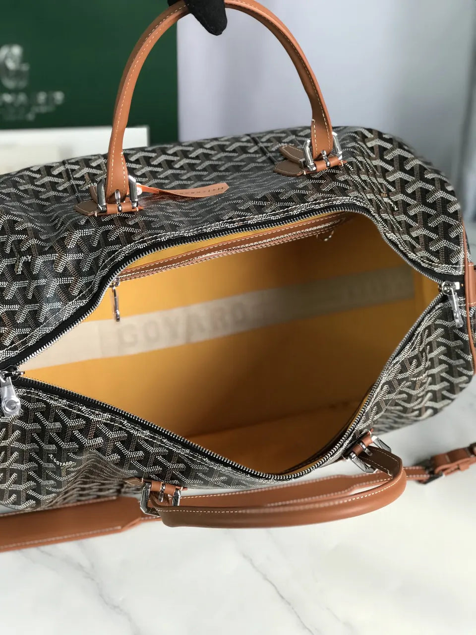 Goyard Brown Monogram Duffel - Hình 8