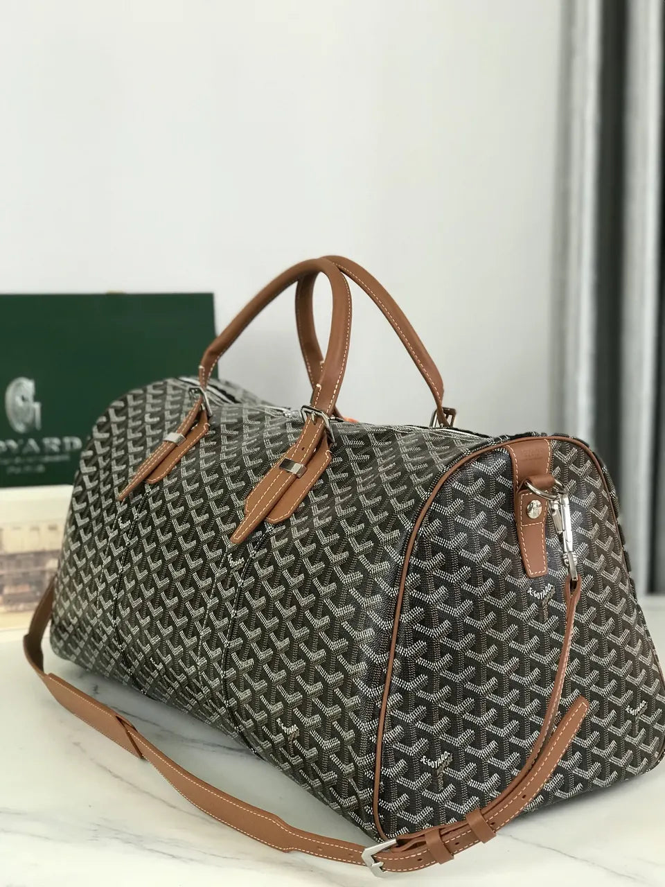 Goyard Brown Monogram Duffel - Hình 2