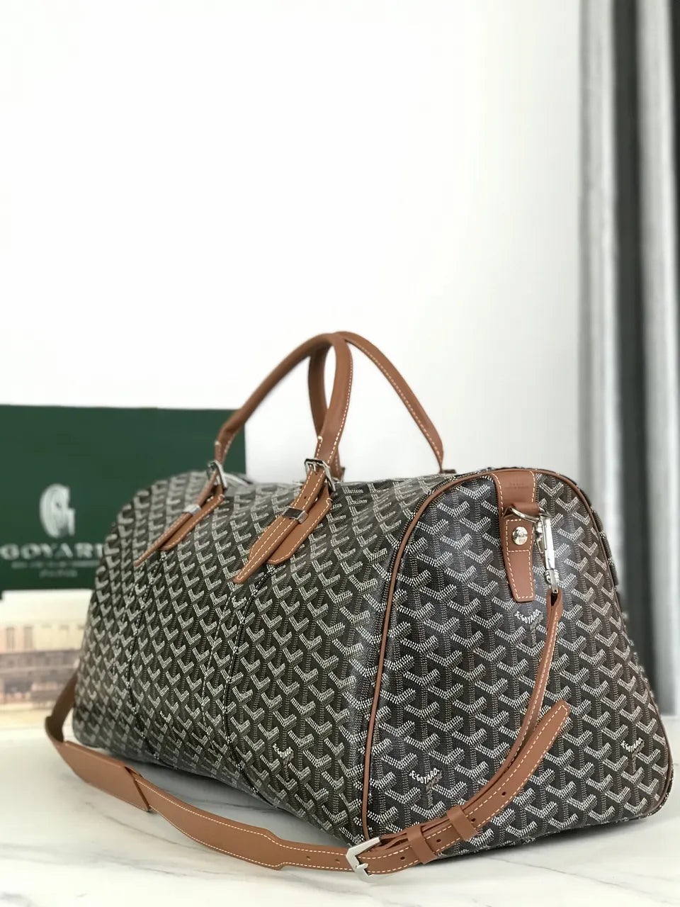 Goyard Brown Monogram Duffel - Hình 9