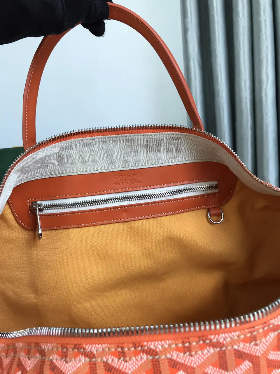 Goyard Orange Boston Bag - Hình 8