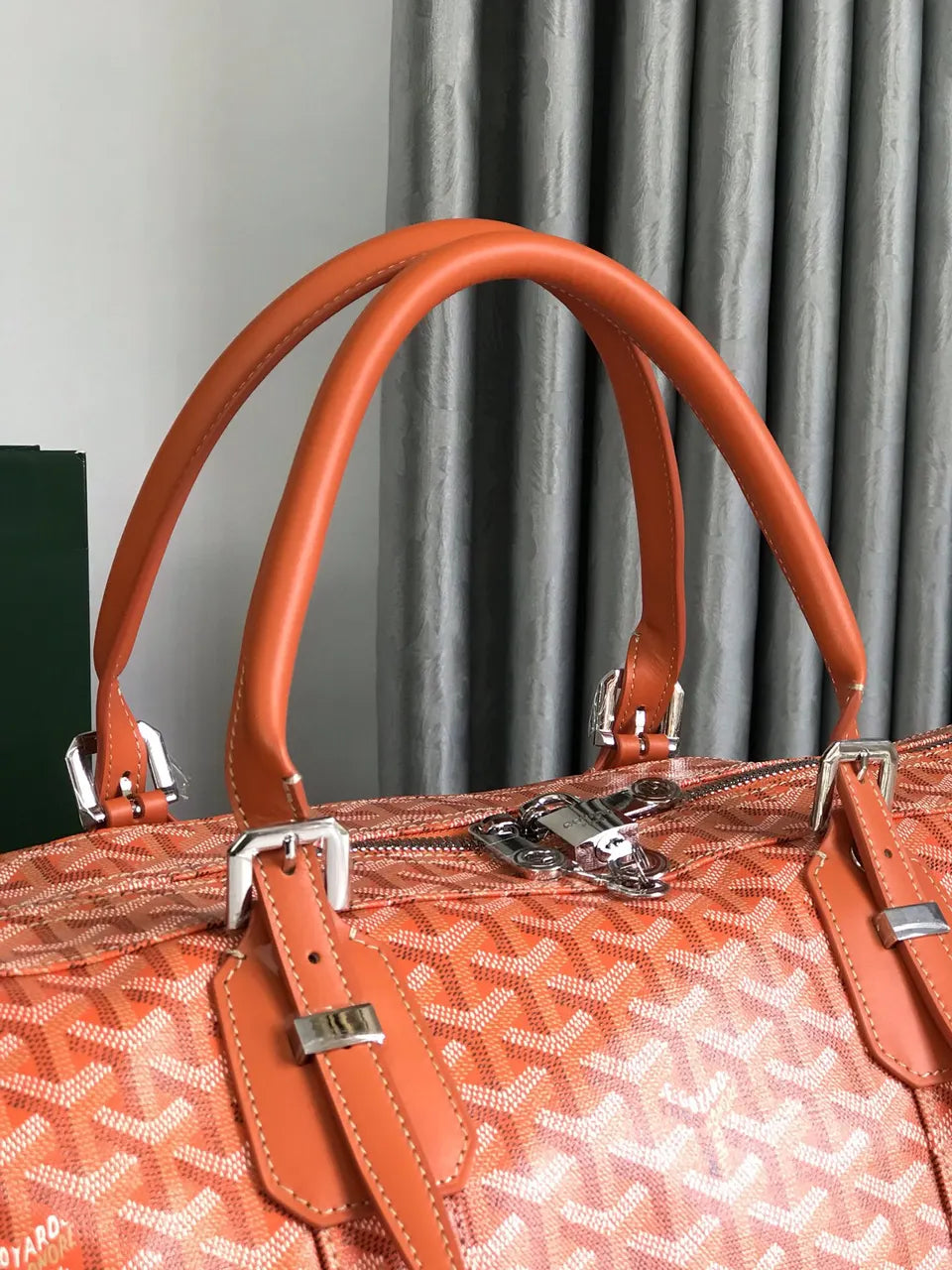 Goyard Orange Boston Bag - Hình 3