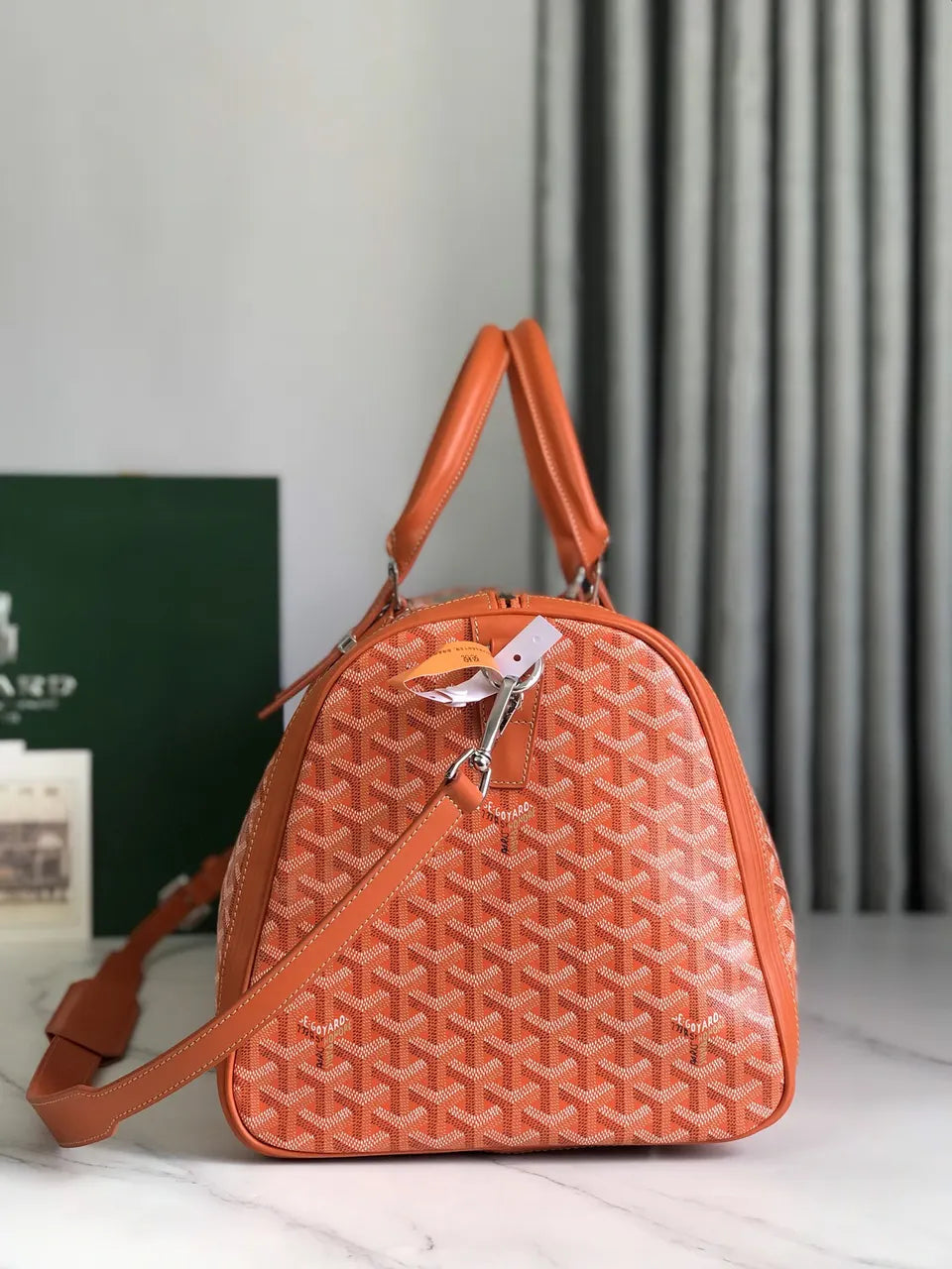 Goyard Orange Boston Bag - Hình 2