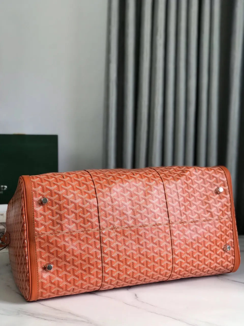 Goyard Orange Boston Bag - Hình 5