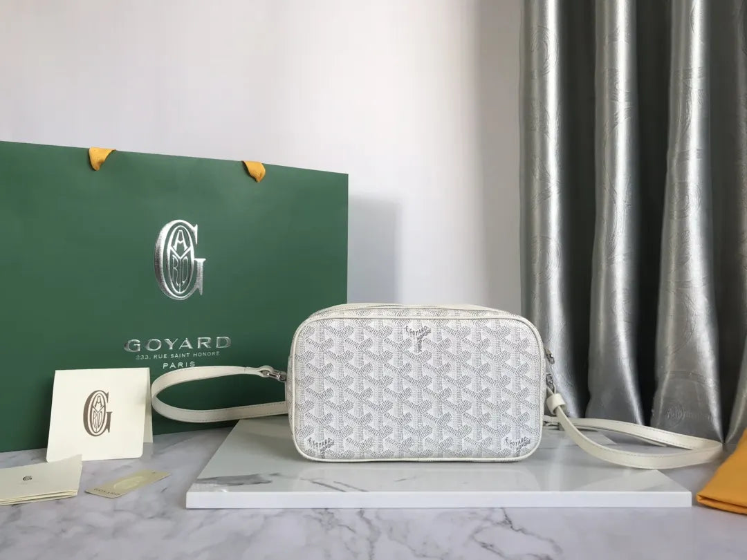 signature Goyard White Camera Bag - Hình 3