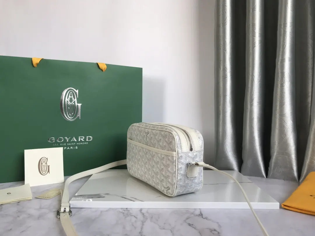 signature Goyard White Camera Bag - Hình 2