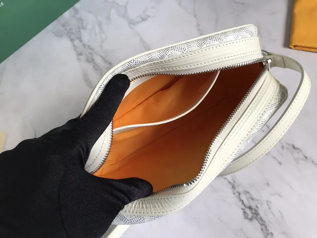 signature Goyard White Camera Bag - Hình 7