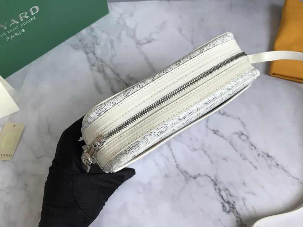 signature Goyard White Camera Bag - Hình 4