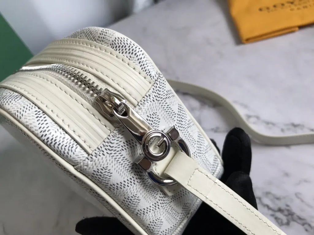 signature Goyard White Camera Bag - Hình 6