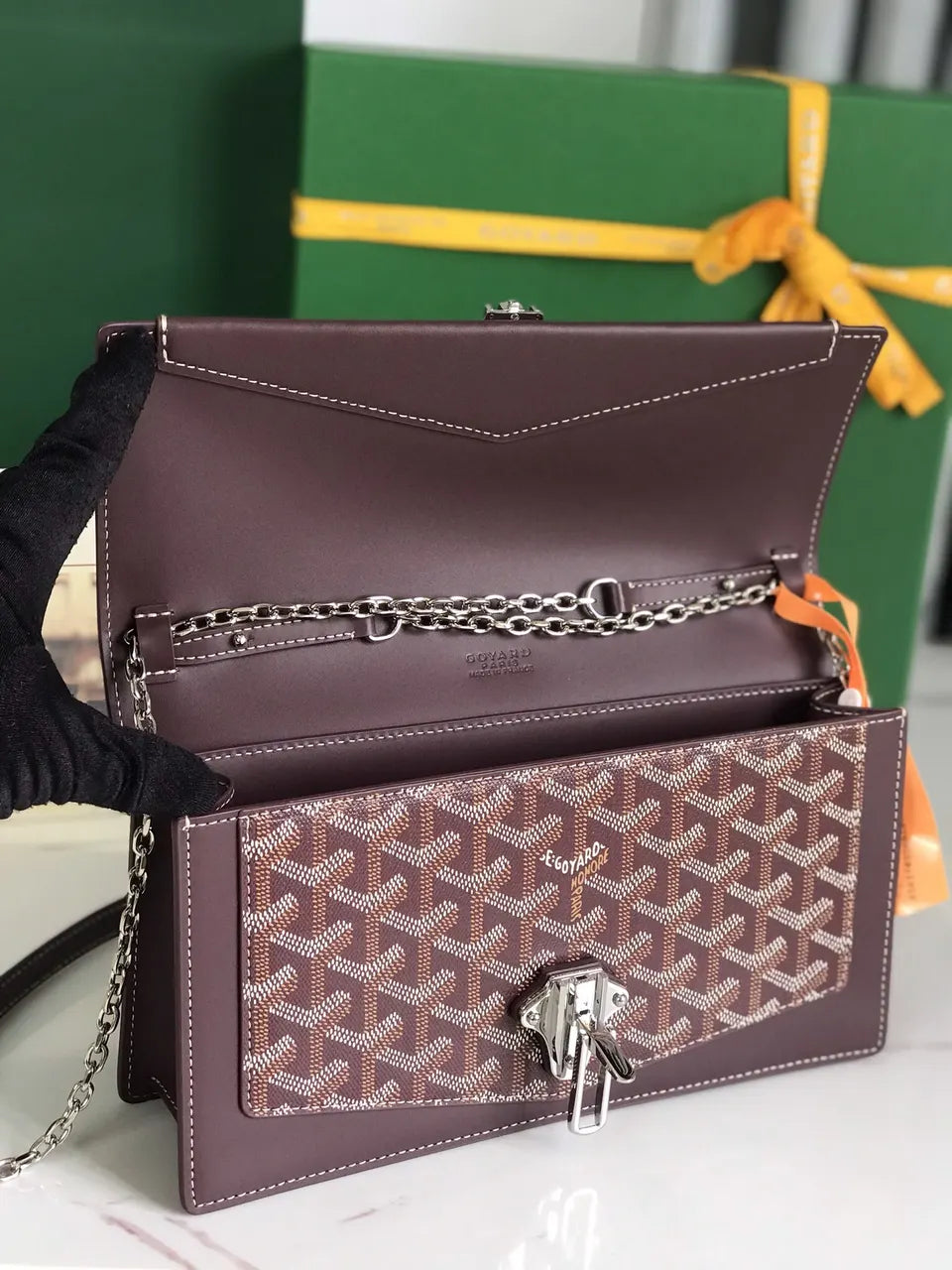 Goyard Brown Goyardine Minaudiere - Hình 5