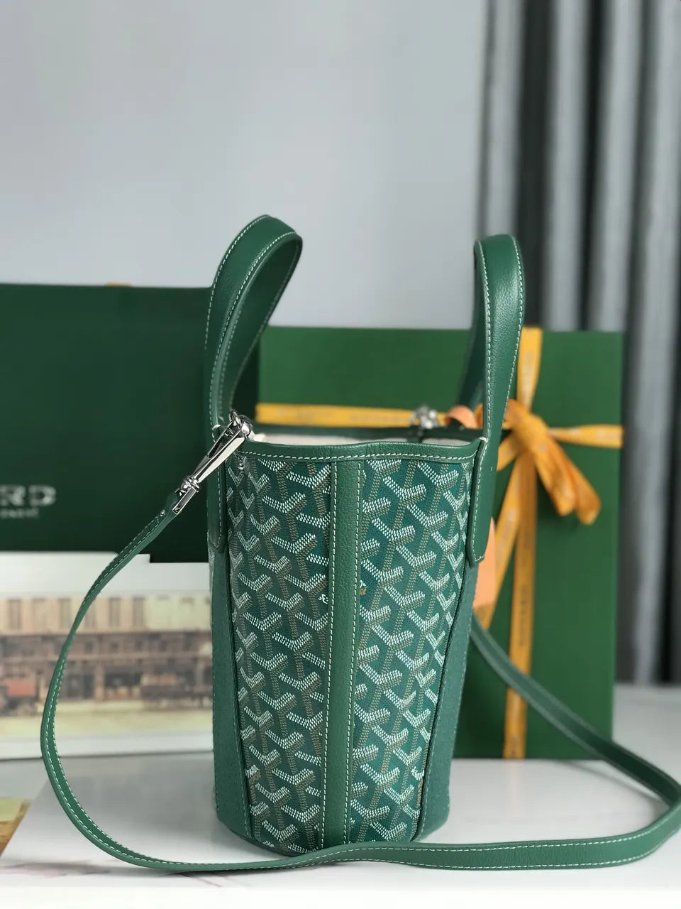 Goyard Green Minaudiere Bag - Hình 2
