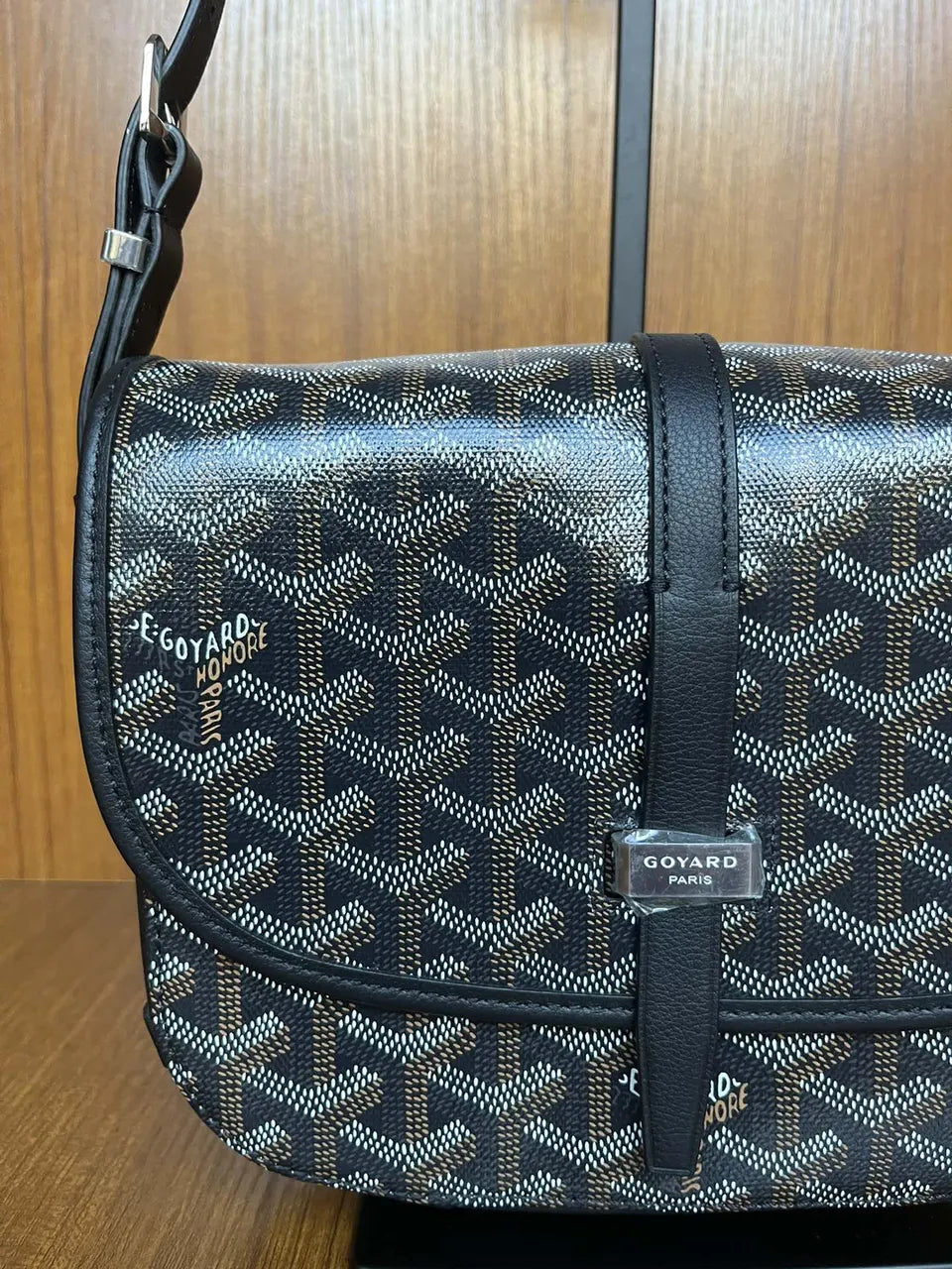 Goyard Black Goyardine Besace - Hình 5