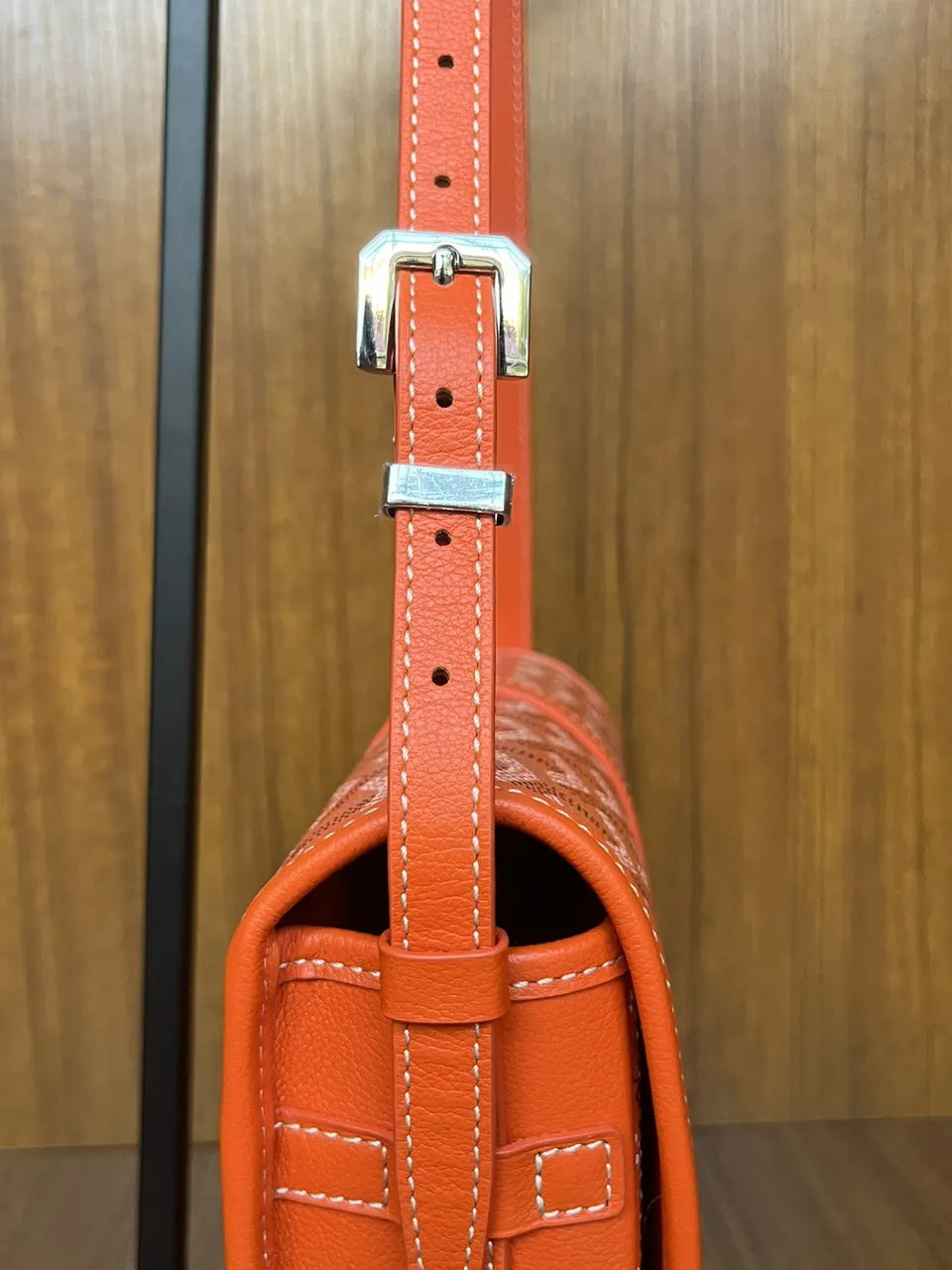 Goyard Orange Goyardine Saddle Bag - Hình 6