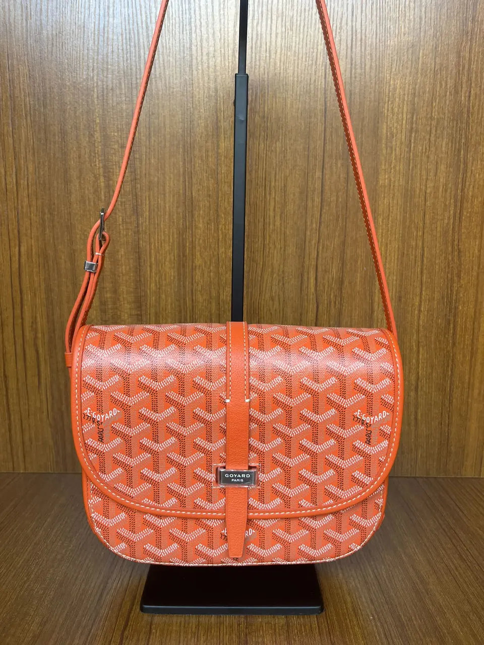 Goyard Orange Goyardine Saddle Bag