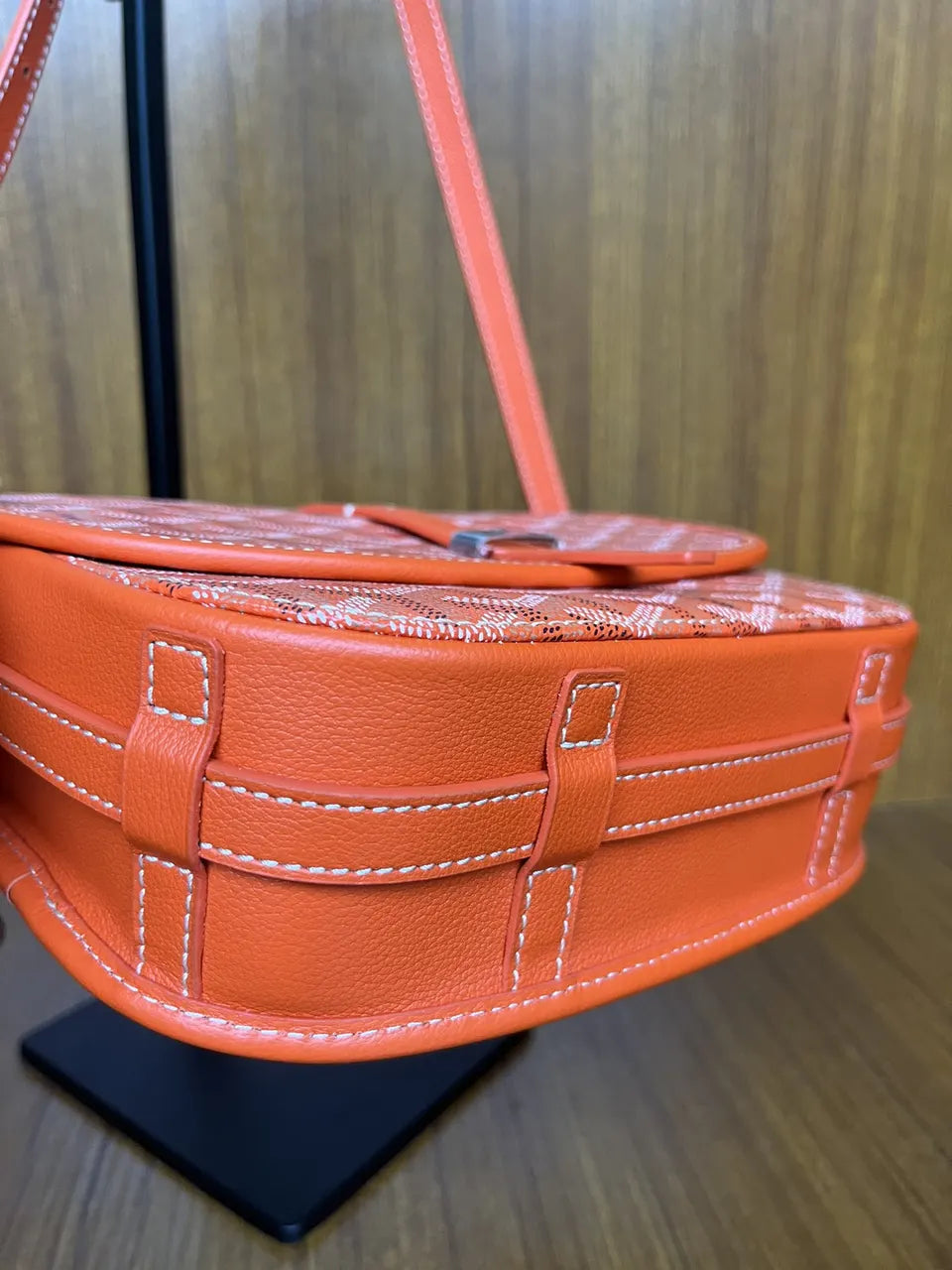 Goyard Orange Goyardine Saddle Bag - Hình 4