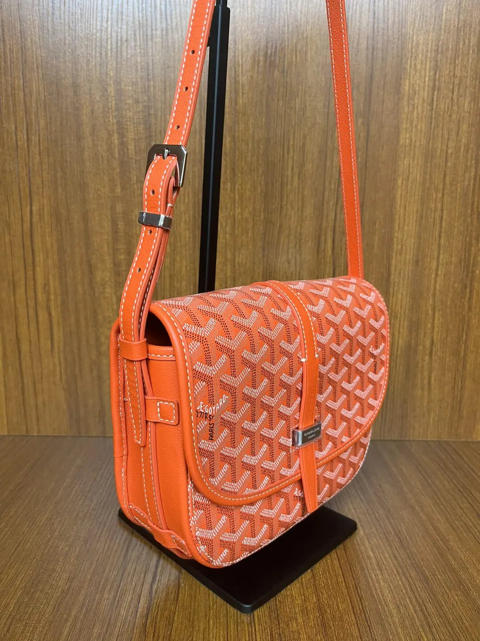 Goyard Orange Goyardine Saddle Bag - Hình 2