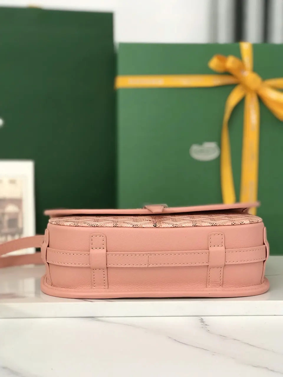 Goyard Rose Salmon Besace - Hình 4