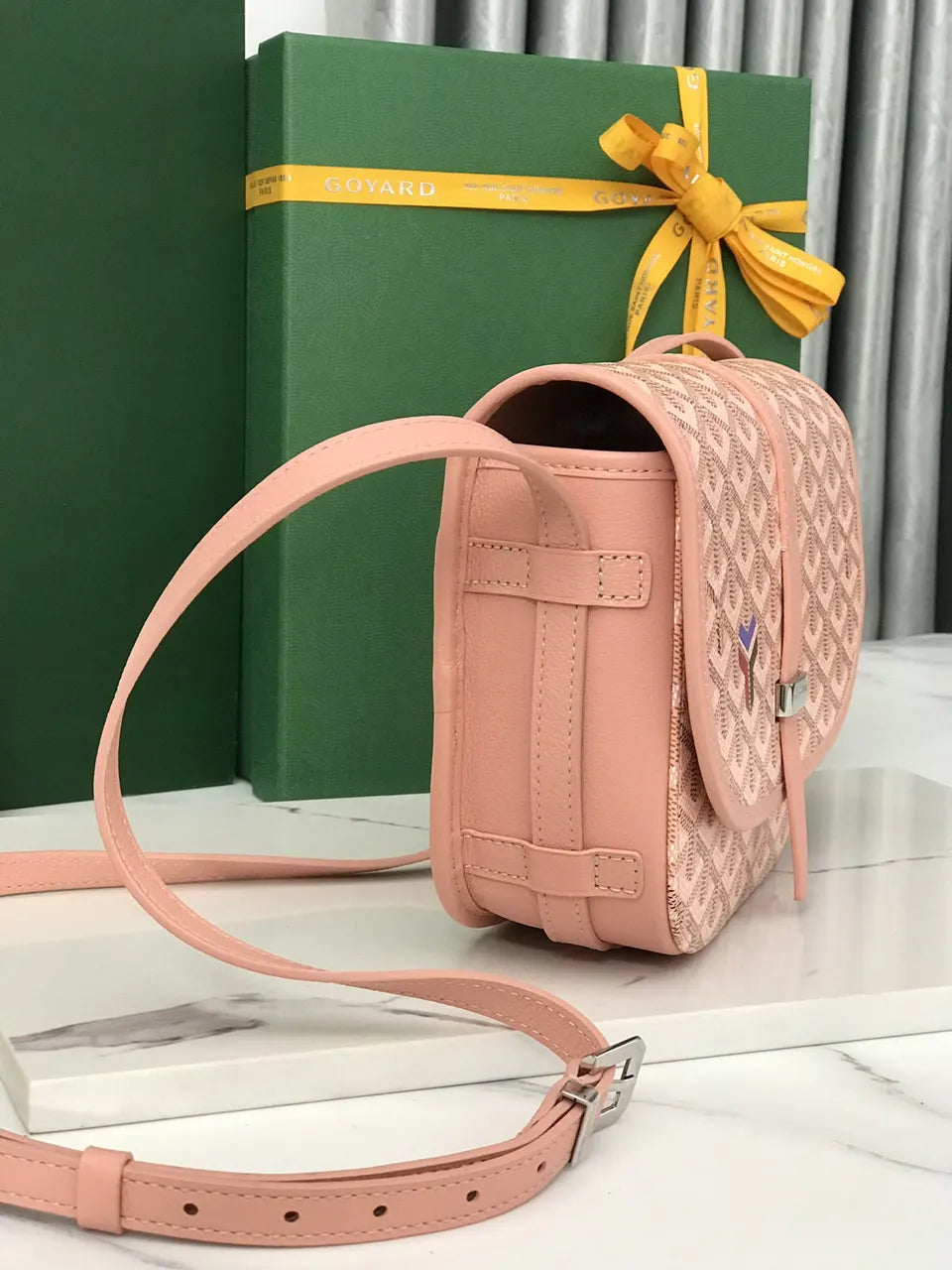 Goyard Rose Salmon Besace - Hình 2