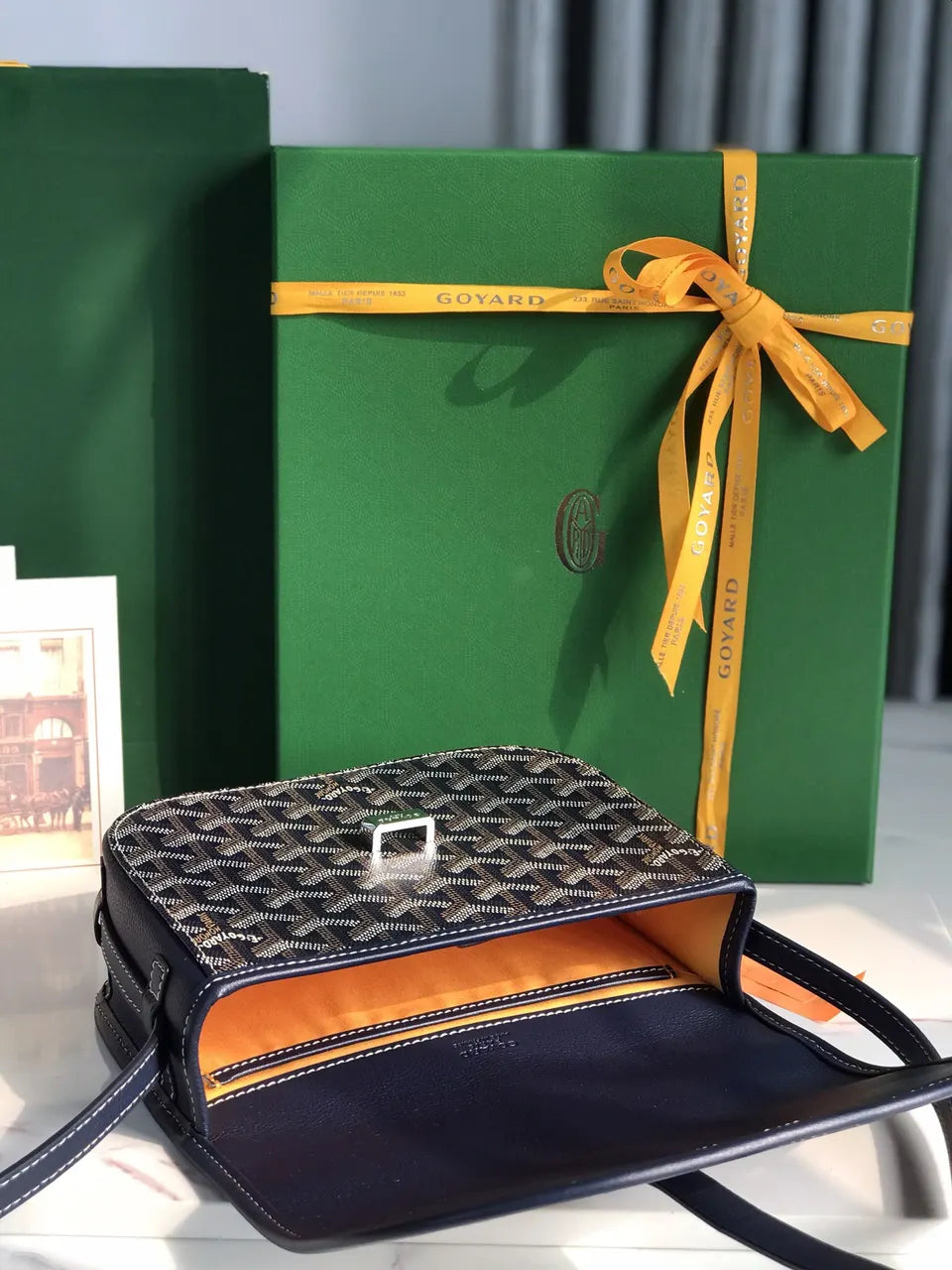 Goyard Marine Blue Saddle Bag - Hình 9