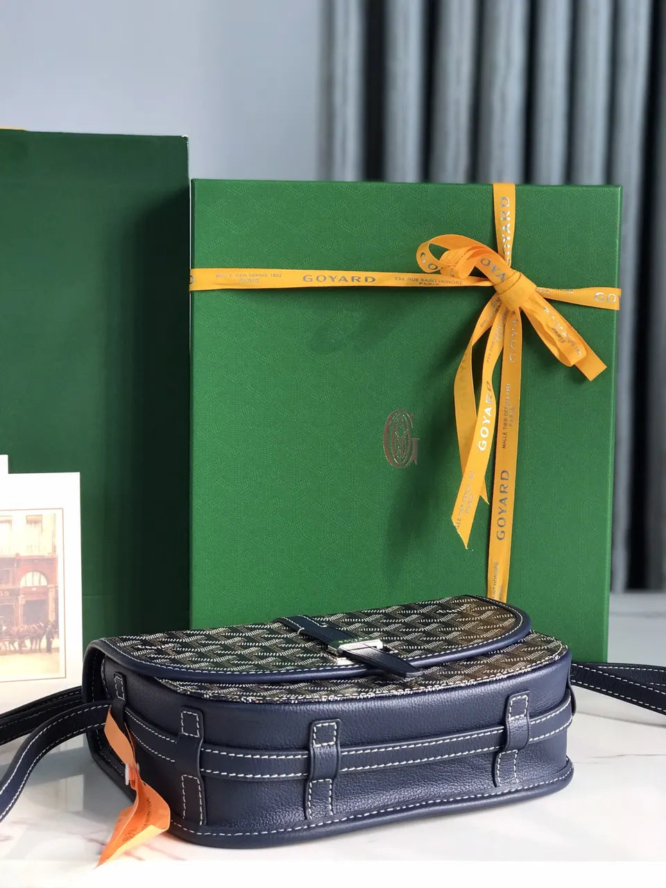 Goyard Marine Blue Saddle Bag - Hình 2