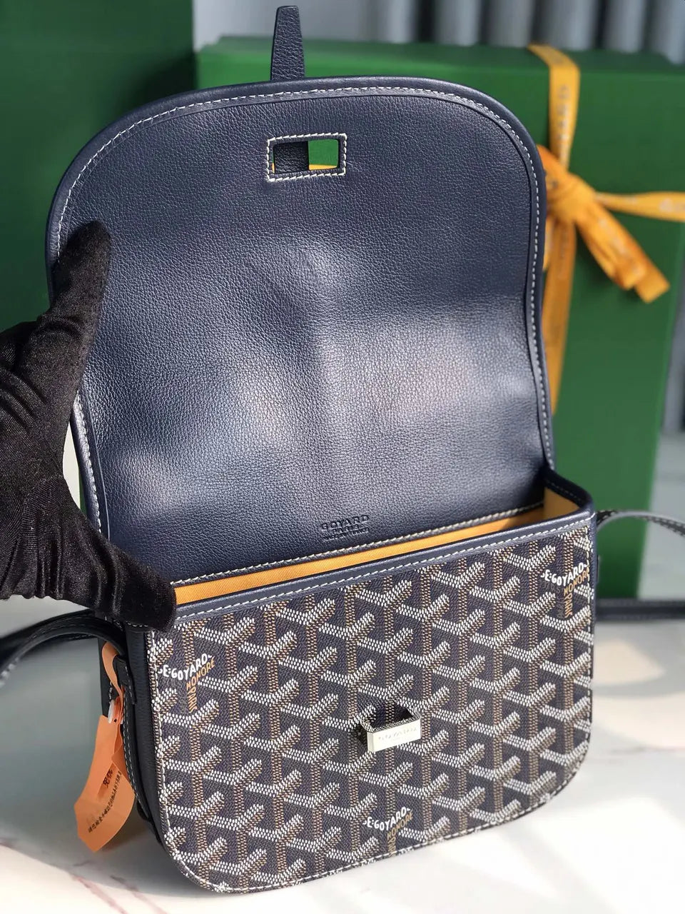 Goyard Marine Blue Saddle Bag - Hình 6