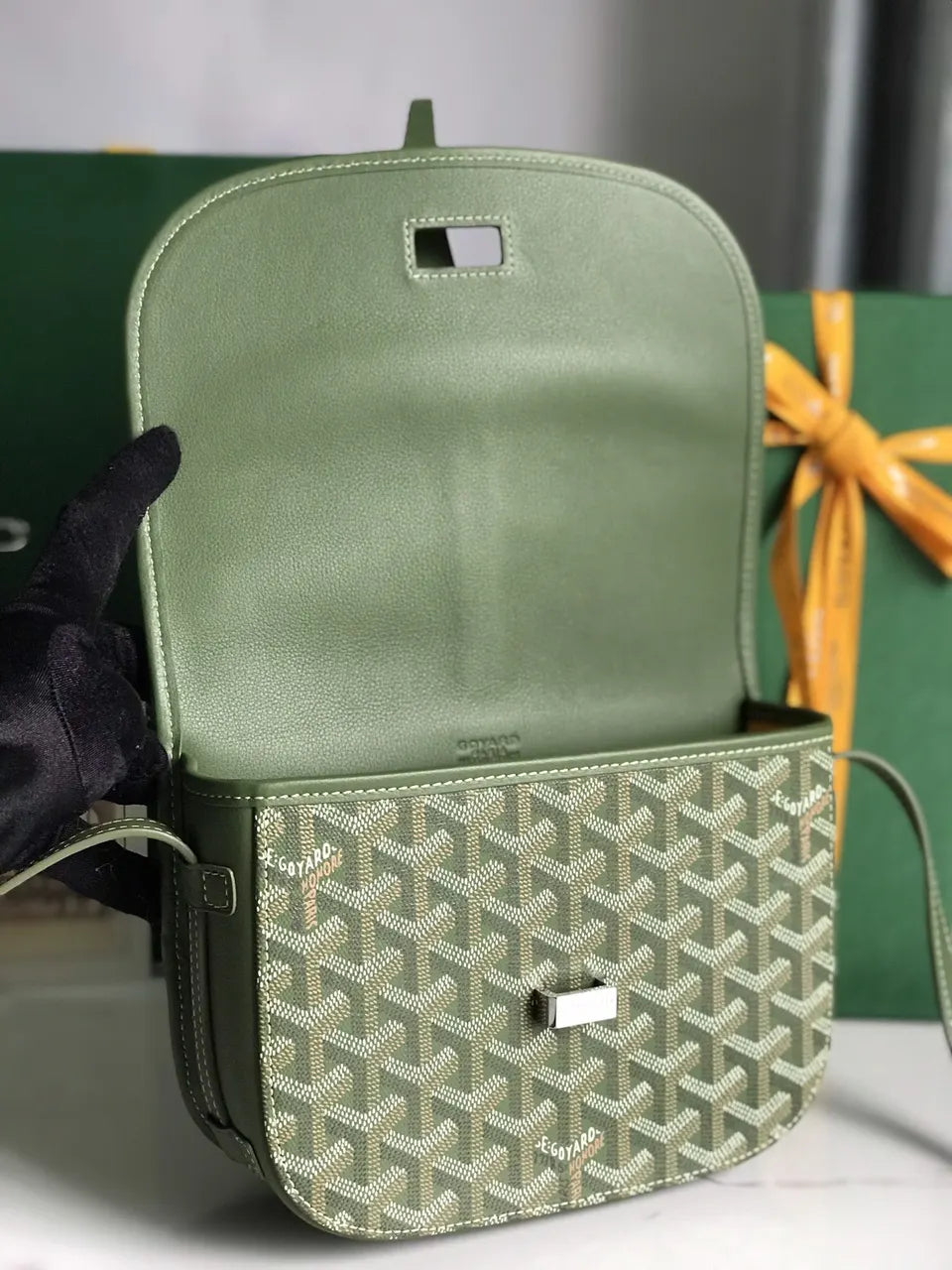 Goyard Olive Green Besace - Hình 6
